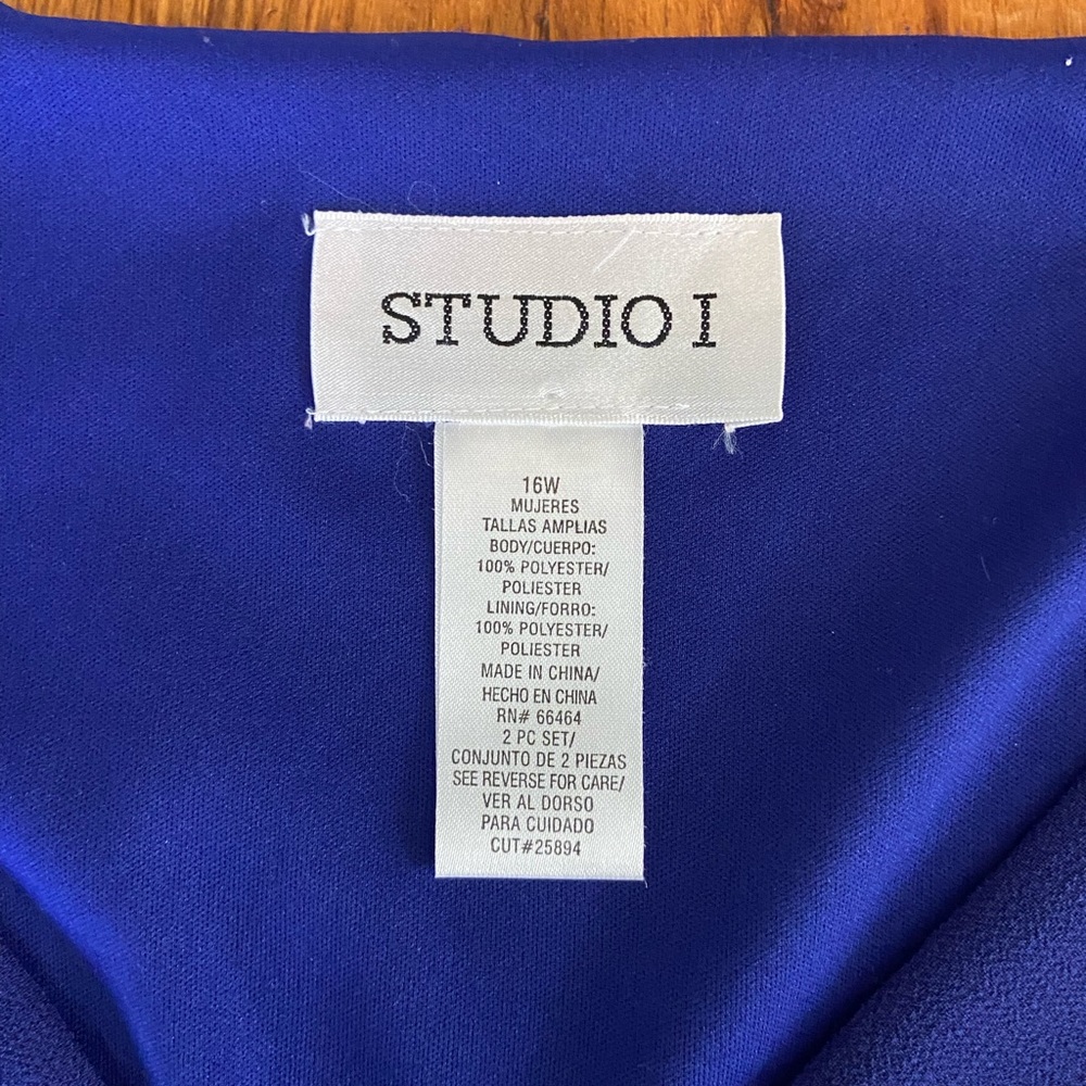 Studio 1 Lined Classic 2 Pc Top and Skirt Set, Beautiful Purple Color, Size 16W - Picture 3 of 9